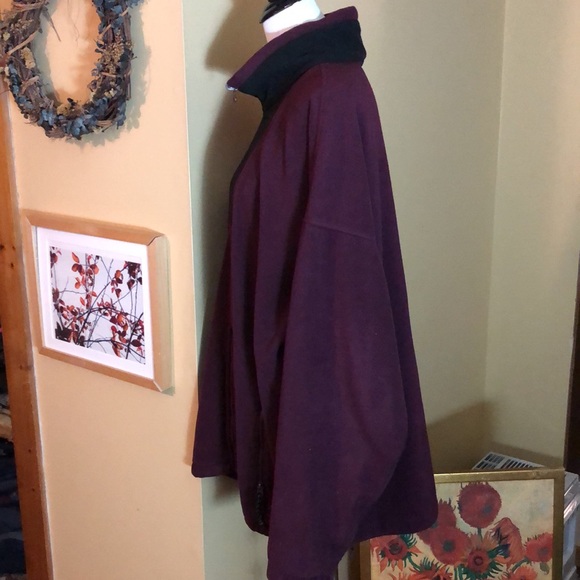 VINTAGE COLUMBIA Size 2x XXL Fleece Zip-Front USA Deep Wine + Black WARM Outdoor - Picture 7 of 14
